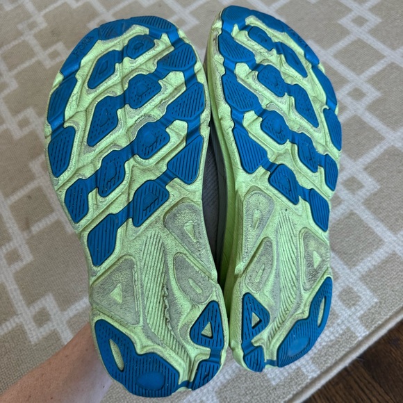 Hoka Clifton 9 Running Shoes Gray Blue Lime Men’s Size 12D - Picture 7 of 10